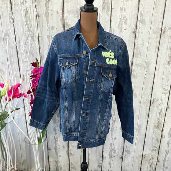 Free People x Sandrine Rose - NWT Tres Cool Oversized Denim Jacket - Picture 2 of 10